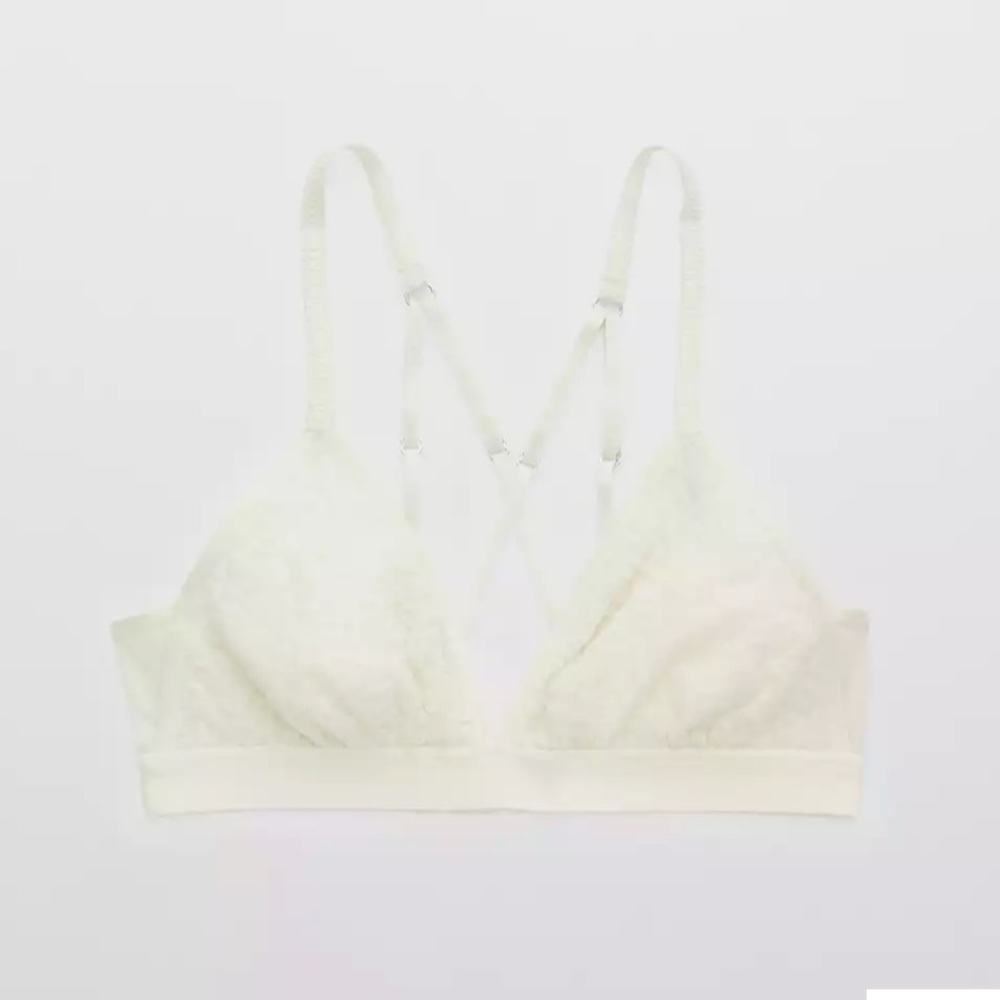 Aerie Velvet Animal Lace Triangle Bralette